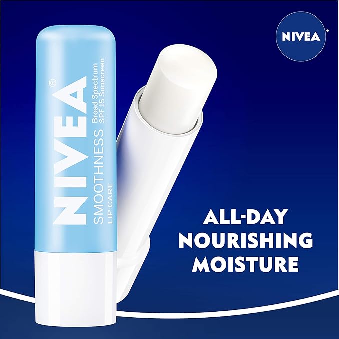 NIVEA Smoothness Lip Care SPF 15 Carded, 1 Count, Pack of 6-Velvo Beauty