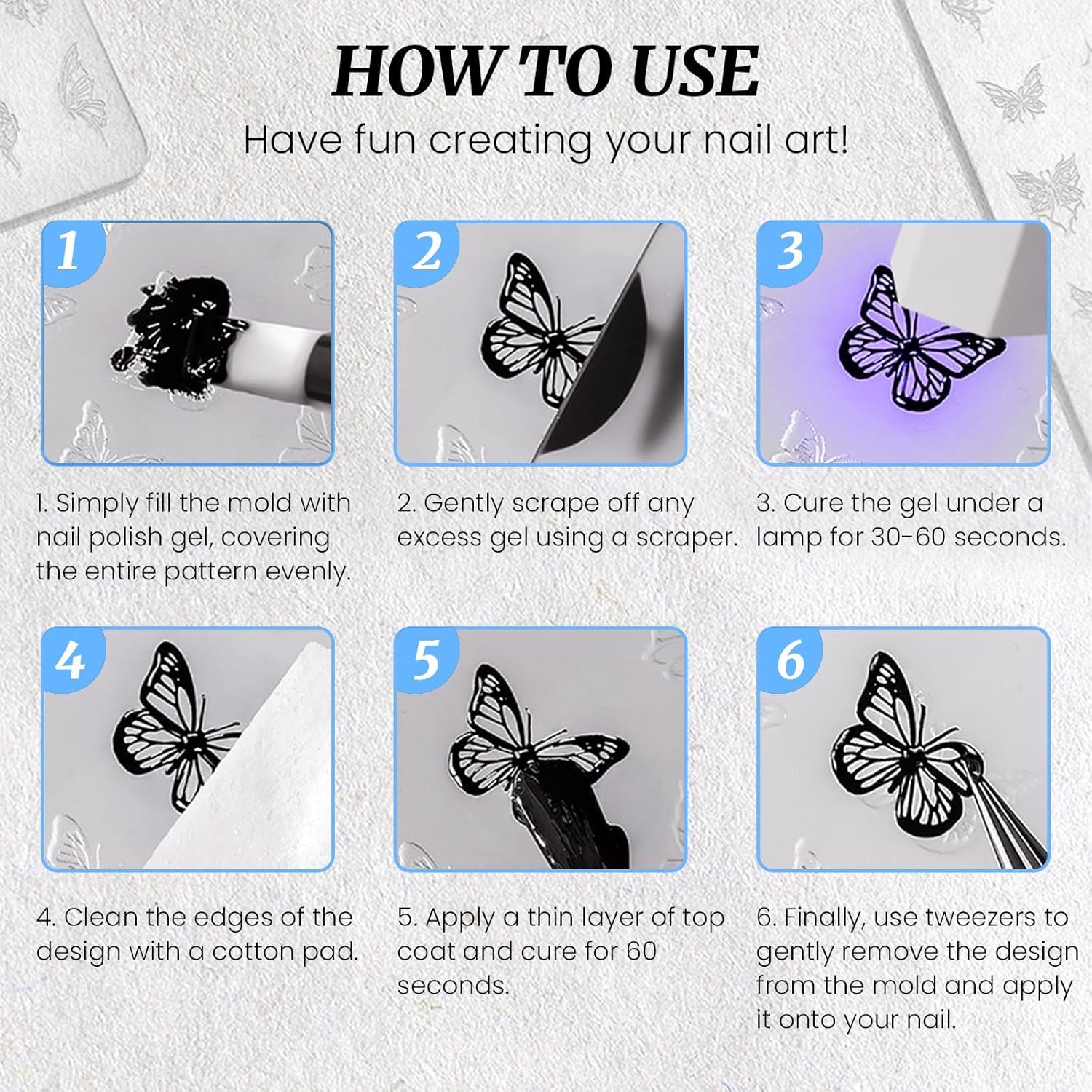 Nail Art Silicone Template, Sun and Moon Nail Decoration Silicone 3D Nail Art Carving Templates for Precise Embossed Pattern, Nail Tools Nail Charms for Acrylic Nail DIY Craft-Velvo Beauty