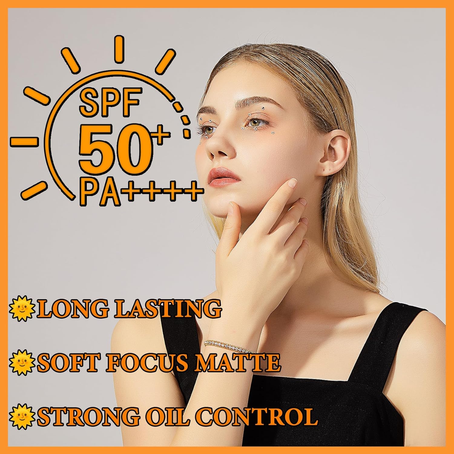 Sunscreen Setting Powder,Warm Change Foundation,Brush Setting Makeup SPF 50 PA++ for All Skin,Moisturizing Loose Face Powder with Sunscreen Brush-Velvo Beauty