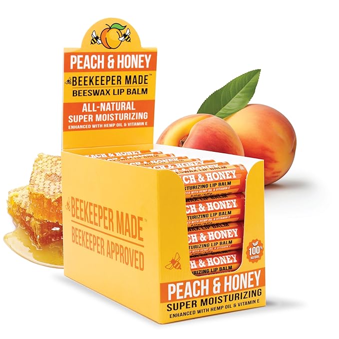 Beeswax Bulk Lip Balm, 40 Count | For Men, Women, and Children. Great for Gifts, Showers, & More (Peach)-Velvo Beauty
