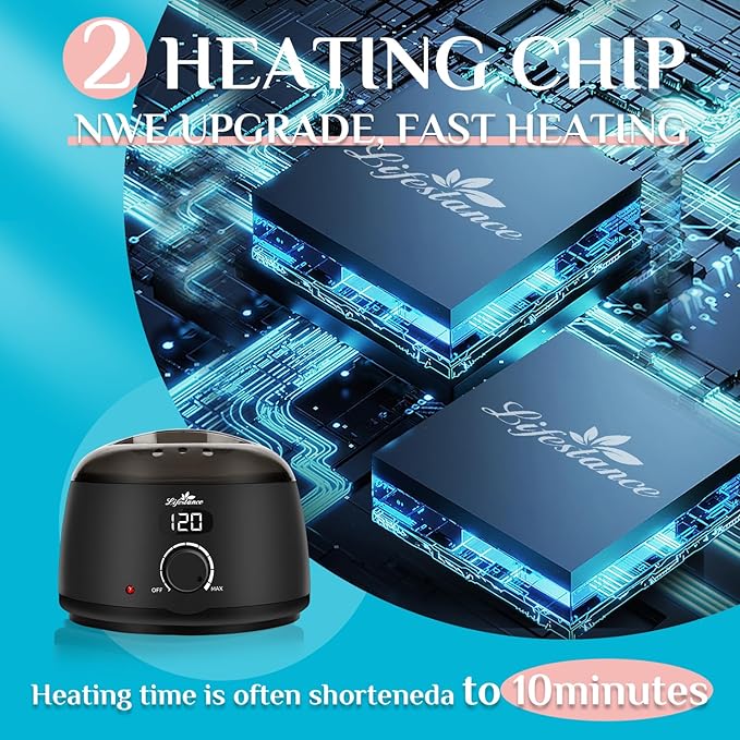 Lifestance Professional Wax Pot Warmer, L2 Premium Digital Wax Melt Machine for Hair Removal, 500ml 14oz LCD Wax Heater for Hard Wax Beads Fast Heat, Home Waxing for Body Brazilian Bikini Face Eyebrow-Velvo Beauty