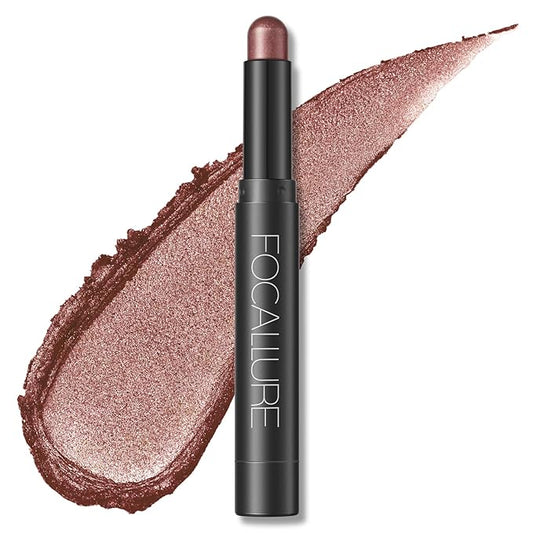 FOCALLURE Shimmer and Matte Cream Eyeshadow Stick,Smooth Brilliant Eye Brightener Pencil for Women,Long Lasting Waterproof Eye Shadow and Liners Makeup,GOSSIP-Velvo Beauty