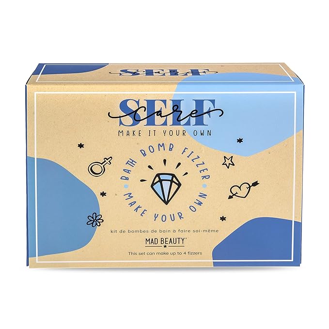 MAD BEAUTY Make It Your Own Bath Bomb Set (Up to 4 Bath Bombs), Self-Care DIY Kit, Floral Fragrance Oil, Dried Flowers, Reusable Molds, & Instructions-Velvo Beauty