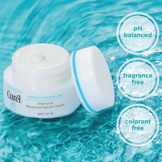 Curel Japanese Skin Care Intensive Face Moisturizer Cream, Hydrating Face Lotion for Dry to Very Dry Sensitive Skin, Anti-Aging, Fragrance-Free, Anti-Wrinkle Japanese Skin Care, 1.4 Oz-Velvo Beauty