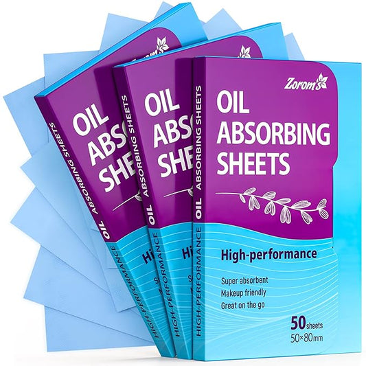 Premium Oil Absorbing Sheets for Face - 3 pack (150 sheets) - Makeup Friendly Oil Blotting Sheets for Face - Blotting Papers for Face with Oily Skin-Velvo Beauty