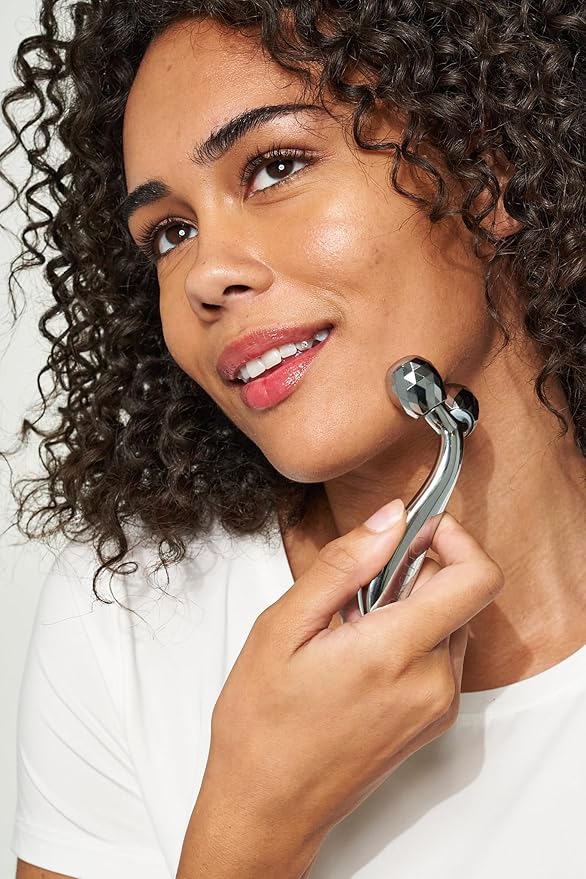 Pacifica Future Youth Stainless Steel Face Roller – Cooling Dual Gua Sha Facial Massager for Sculpting, Contouring & De-Puffing – Anti-Aging Skin Care Tool for Wrinkles & Fine Lines Lymphatic Drainage-Velvo Beauty