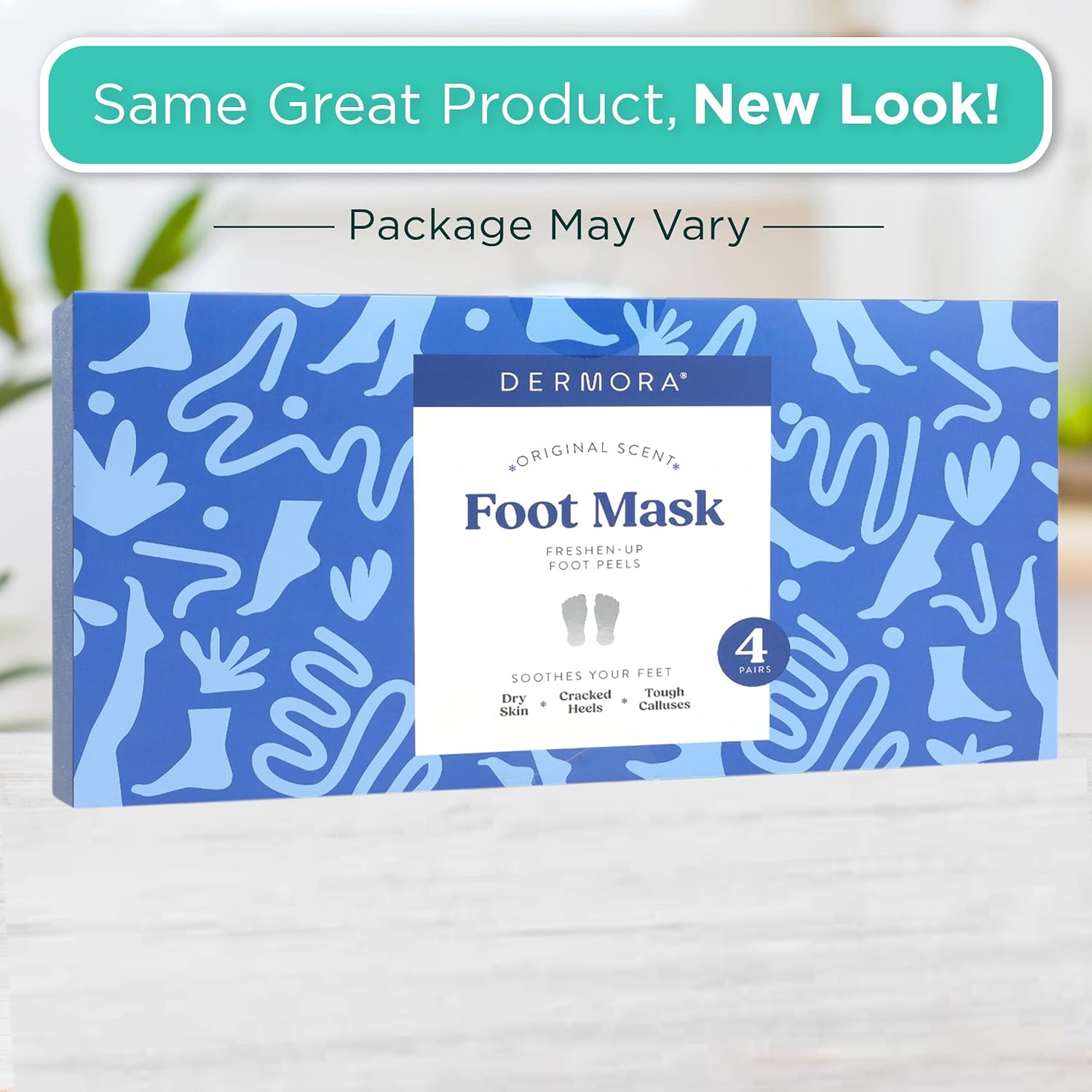 DERMORA Foot Peel Mask | Skin Exfoliating Foot Masks | Dry, Cracked Feet, Callus, Dead Skin Remover | Baby Soft Feet | Original Scent | Pack of 4 | Regular-Velvo Beauty