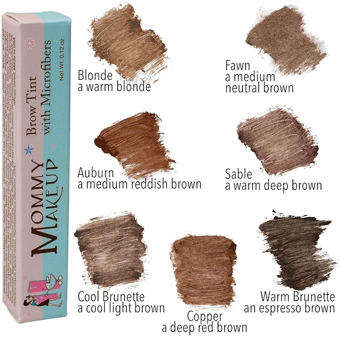 Brow Tint with Microfibers - 4-in-1 Tinted Eyebrow Gel to Groom, Hold, Sculpt & Color Your Brows, Covers Gray Hair - Water Resistant, Clump-Free, Long Lasting (Sable) by Mommy Makeup-Velvo Beauty