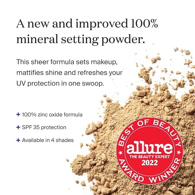 Supergoop! (Re) setting Mineral Powder, Medium - 0.15 oz - Makeup Setting Powder + Broad Spectrum SPF 35 PA+++ Sunscreen - With Ceramides, Olive Glycerides & Coated Silica Spheres-Velvo Beauty