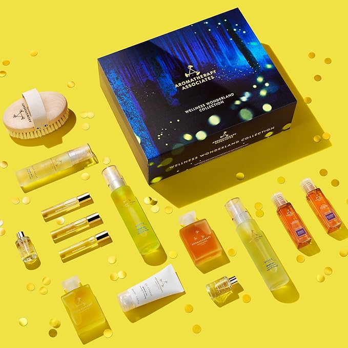 Aromatherapy Associates Wellness Wonderland, Luxurious Gift Collection of Bath and Shower Oils, Mists, Roller Balls and Gels. Made with Premium Essential Oils for Relaxation (14-Piece Set)-Velvo Beauty