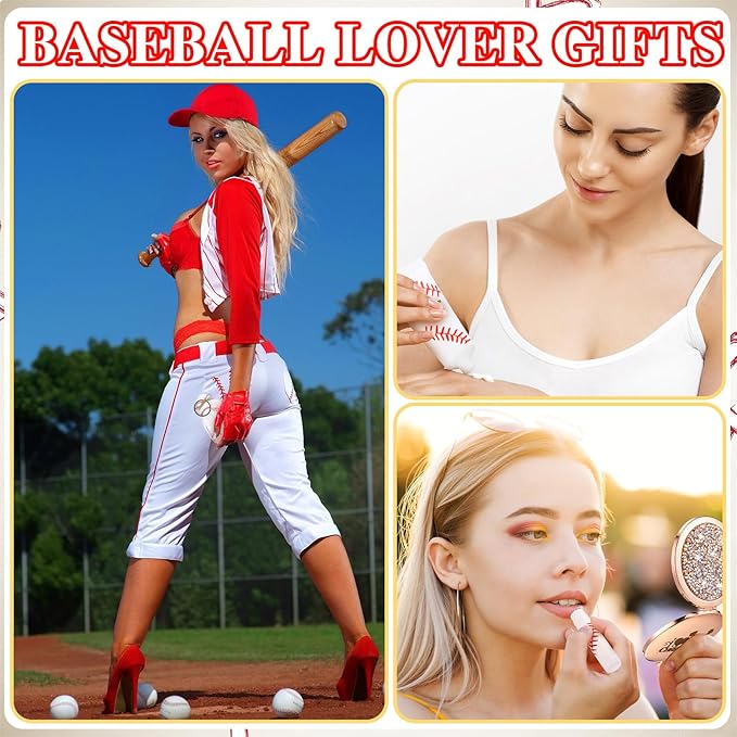 144 Pcs Baseball Lip Balm Hand Cream Set Baseball Party Supply, Include 36 Baseball Lip Balm 36 Moisturizing Hand Cream 36 Baseball Bag 36 Baseball Card and Rope for Baseball Accessories Gifts-Velvo Beauty