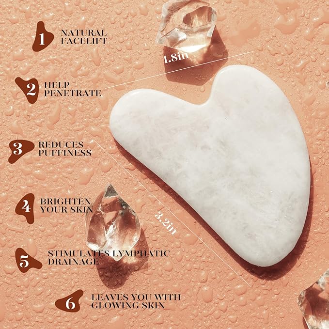 BAIMEI Jade Roller & Gua Sha Set Face Roller and Gua Sha Facial Tools for Skin Care Routine and Puffiness, Self Care Gift for Men Women - White-Velvo Beauty