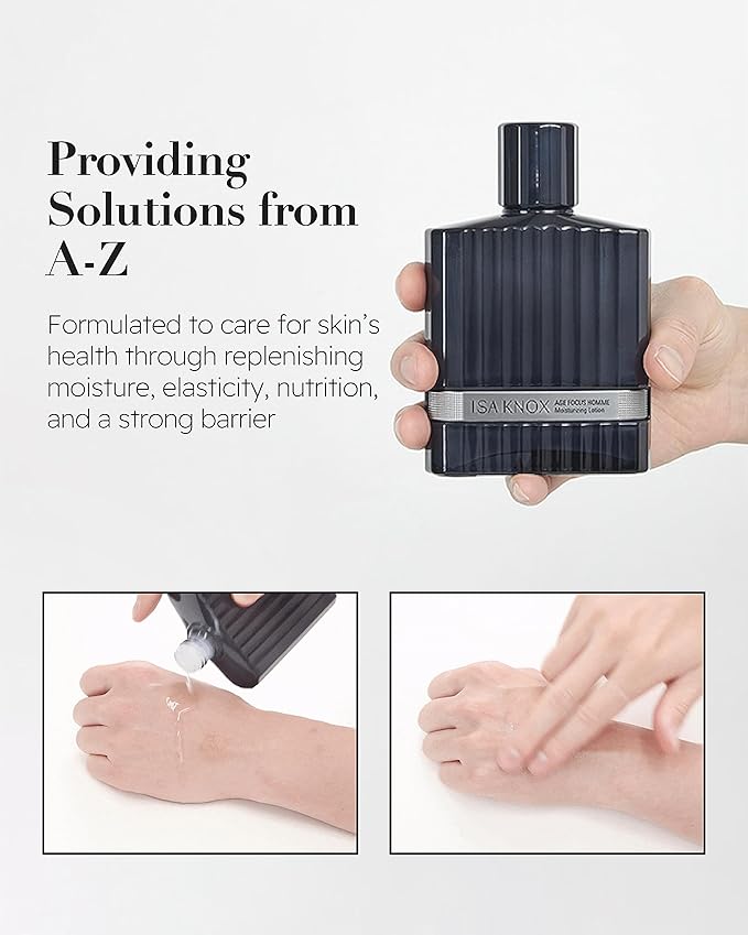 ISA KNOX Age Focus Homme (Face Emulsion, 5.1fl oz) - Hydrating Facial Moisturizer to Soothe and Moisturize Shaving-Irritated Skin for a Refreshing Sensation by LG Beauty. Niacinamide, Adenosine.-Velvo Beauty