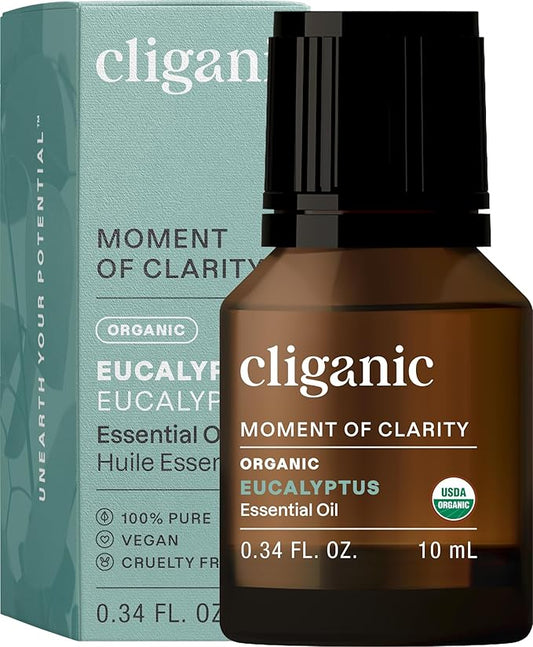Cliganic USDA Organic Eucalyptus Essential Oil, 100% Pure | Natural Aromatherapy Oil for Diffuser Steam Distilled | Non-GMO Verified (Packaging May Vary)-Velvo Beauty