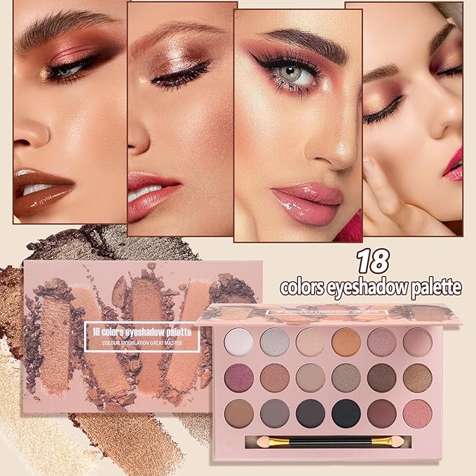 All in One Makeup Kit for Women Full Kit Makeup Gift Set for Women & Girls Makeup Essential Bundle Include Foundation 18Color Eyeshadow Palette Lipstick Eyebrow Pencil Cosmetic Brush Set-Velvo Beauty