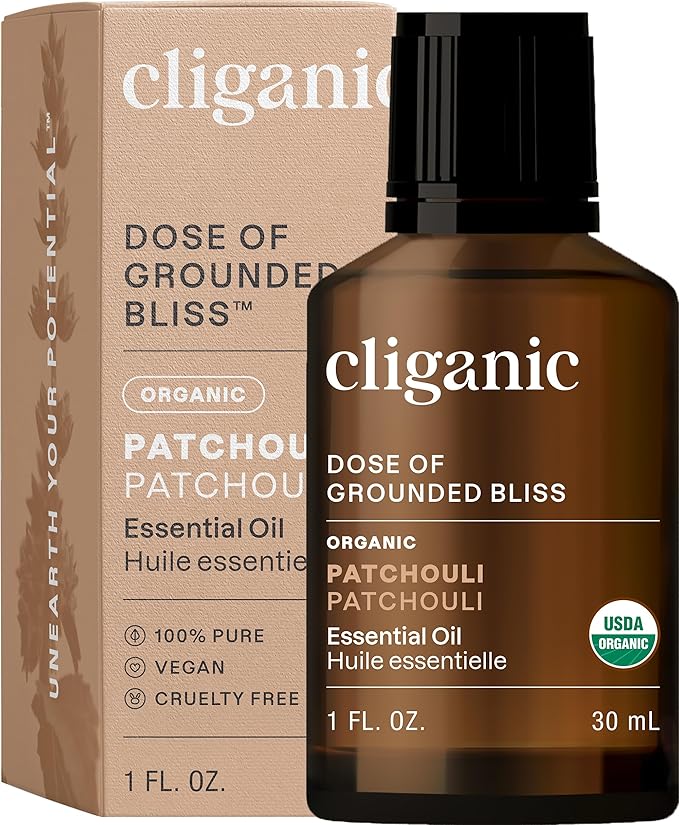 Cliganic Organic Patchouli Essential Oil - 100% Pure Natural for Aromatherapy Diffuser | Non-GMO Verified (Packaging May Vary)-Velvo Beauty