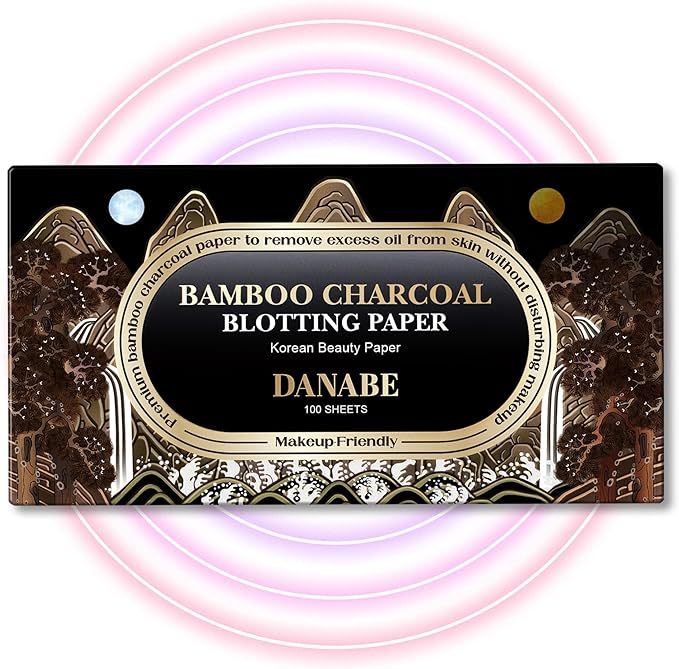 [KPOP Beauty] Makeup Friendly Oil Blotting Paper - DANABE Bamboo Charcoal Face Oil Blotting Sheets | Korean Skincare Oil Absorbing Sheets for Face (4x3.6 in.100 Large Sheets)-Velvo Beauty