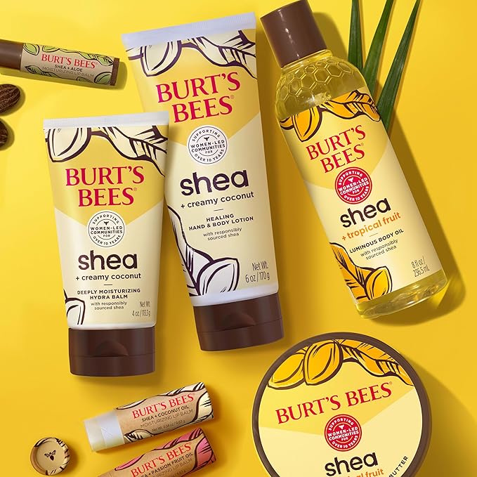 Burt's Bees Lip Balm Mothers Day Gifts for Mom - Shea and Aloe Lip Moisturizer With Responsibly Sourced Beeswax, Tint-Free, Natural Origin Conditioning Lip Treatment, 4 Tubes, 0.15 oz.-Velvo Beauty