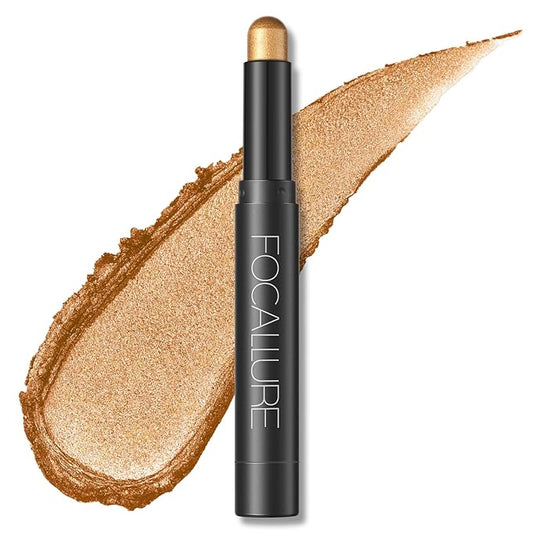 FOCALLURE Shimmer and Matte Cream Eyeshadow Stick,Smooth Brilliant Eye Brightener Pencil for Women,Long Lasting Waterproof Eye Shadow and Liners Makeup,CORAL-Velvo Beauty