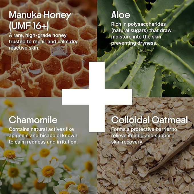 Clearbody Manuka Honey Eczema Cream – Organic Eczema Honey & Collodial Oatmeal Moisturizer for Soothing, eczema, Dry & Itchy Skin – Face & Body Lotion - Plant-Based Formula (2oz)-Velvo Beauty