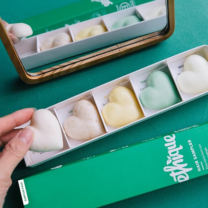 Ethique Hair Sampler - Shampoo & Conditioner - Plastic-Free, Vegan, Cruelty-Free, Eco-Friendly, 5 Travel Bars (Pack of 1)-Velvo Beauty