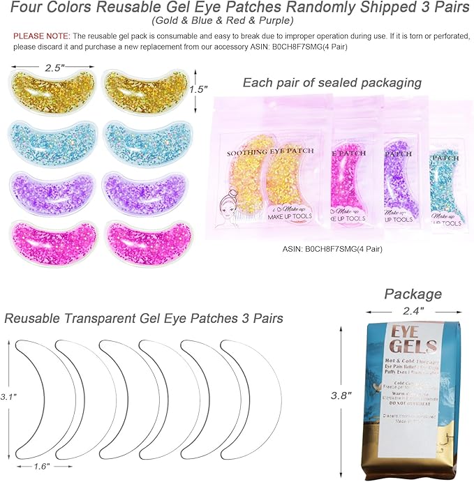 Under Eye Patches for Puffy Eyes, Hot Cold Treatment Cooling Gel Eye Pads Eye Mask for Wrinkles Dark Circles Puffiness Eye Bags，Eye Ice Pack， 6Pair-Velvo Beauty