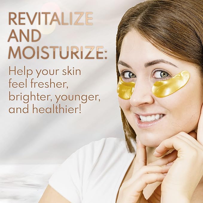 Under Eye Anti-Aging Eye Mask Collagen Patch Treatment for Minimizing Wrinkles, Puffy Eyes, Eye Bags, Dark Circles, Fine Lines Under the Eye, Looking Less Tired, Revitalizing, Moisturizing and Refreshing Your Skin 12 Pairs (Gold)-Velvo Beauty