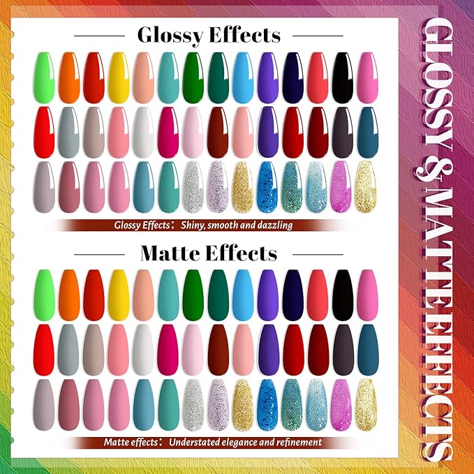 JEWHITENY 45 PCS Gel Nail Kit with 42 Colors Nail Polish Set Green Blue Red Pink Collection Gifts for Women-Velvo Beauty