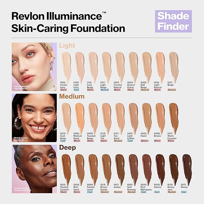 Revlon Illuminance Skin-Caring Liquid Foundation, Hyaluronic Acid, Hydrating and Nourishing Formula with Medium Coverage, 109 Light Ivory (Pack of 1)-Velvo Beauty