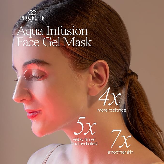Project E Beauty Aqua Infusion Face Gel Mask Moisturizing, Hydrating & Anti-Aging | Removes Fine Lines | Brightening Collagen Face Mask | Skincare Routine | Hydrogel Sheet Masks | 5 Pack-Velvo Beauty
