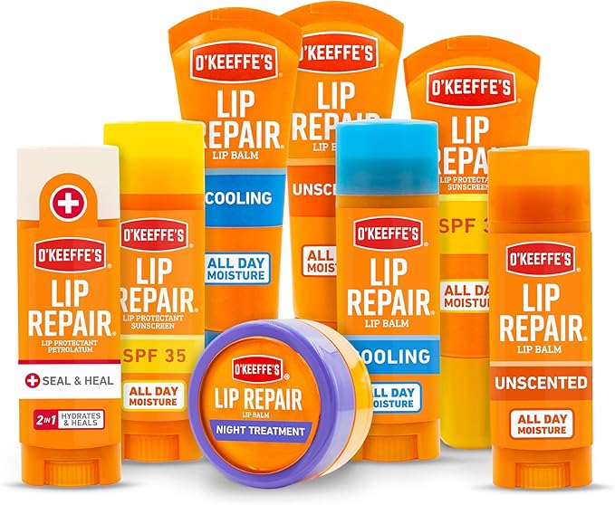 O'Keeffe's Unscented Lip Repair Lip Balm for Dry, Cracked Lips, Stick, (Pack of 1)-Velvo Beauty