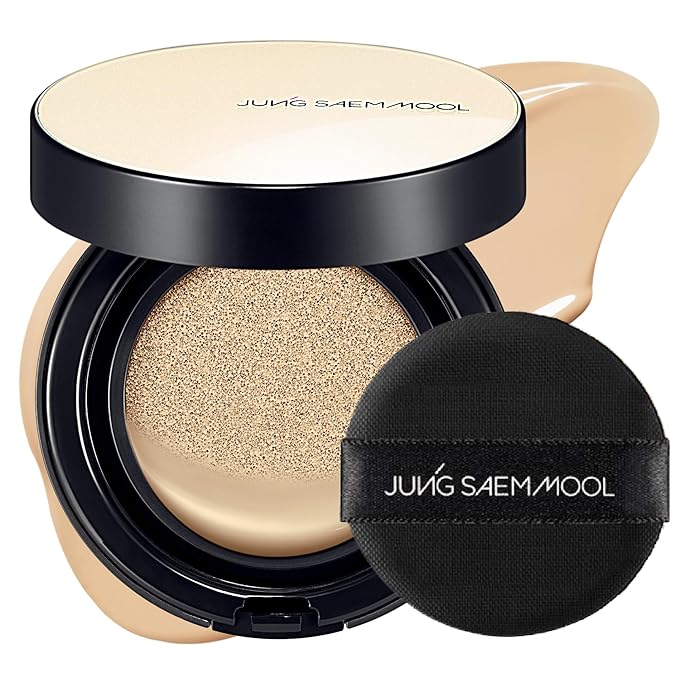 JUNG SAEM MOOL Essential Skin Nuder Cushion 21W Medium 0.49 Fl Oz, No Refill, Natural Radiant Finish Cushion Foundation with Buildable Coverage, Lightweight Texture, Korean Foundation Makeup-Velvo Beauty