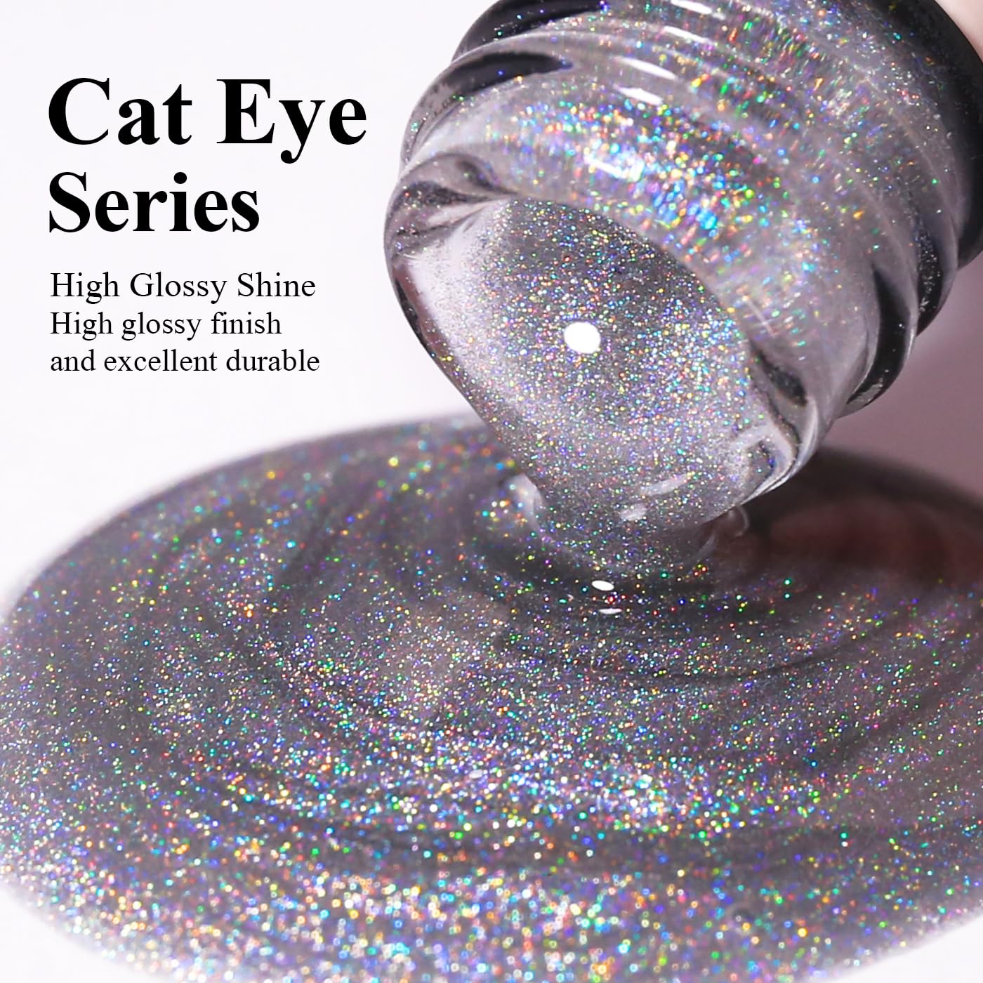 Imtiti Cat Eye Gel Nail Polish, Rainbow Holographic Magnetic Nail Gel Polish With Magnet Glittery Iridescent Galaxy Spring Summer Kit Soak Off UV Led 10ML-Velvo Beauty