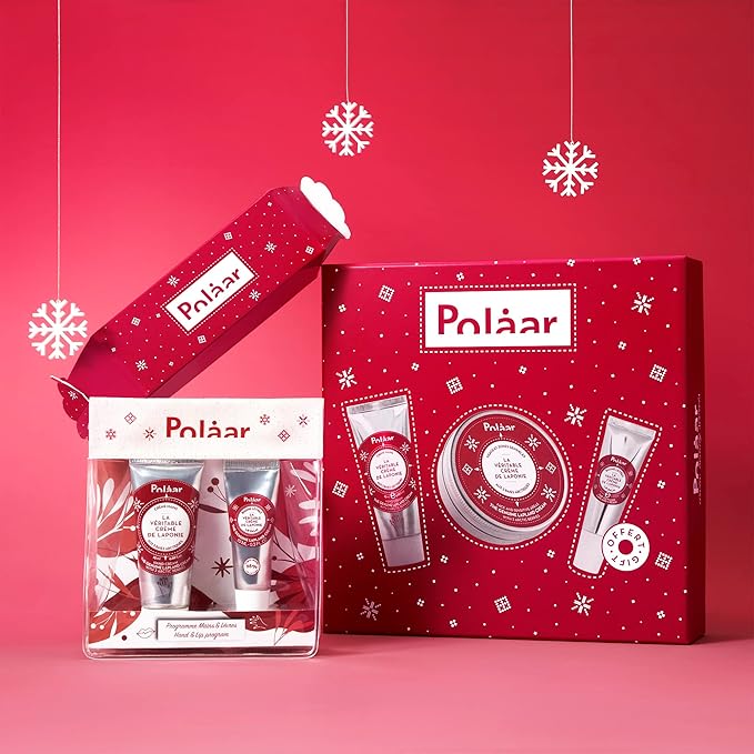 Polåar - The Genuine Lapland Cream with 3 Arctic Berries Gift Set - Hand Cream + Face Cream + Lip Balm - 3 Natural Moisturizing Skin Care - Vegan, Cruelty Free, Made in France-Velvo Beauty