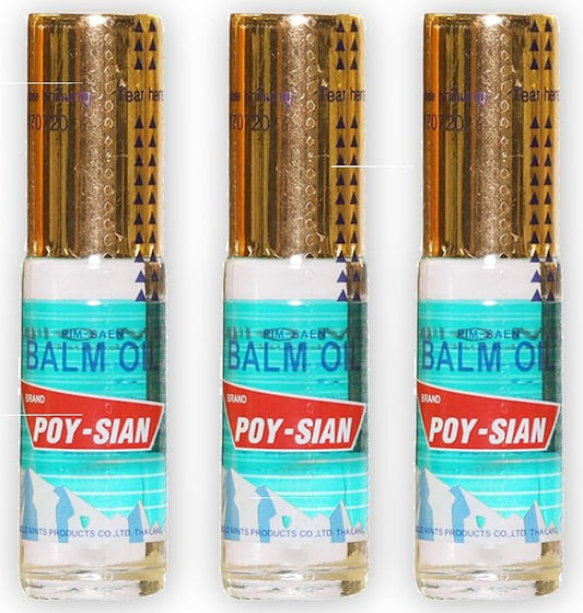 POY-SIAN Thai Pim-Saen Balm Oil 5ml Roll-On (Pack of 3)-Velvo Beauty