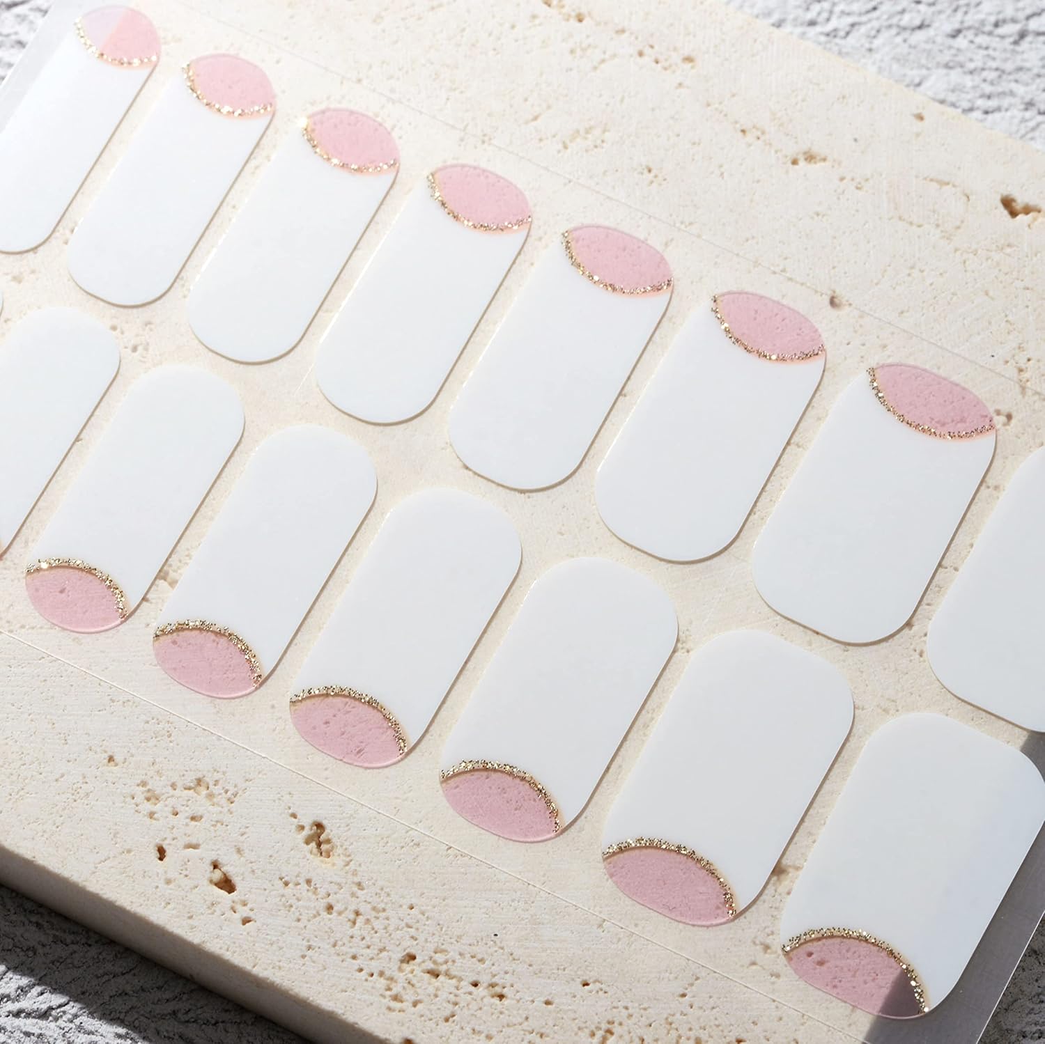 Nail Polish Strips, 32PCS Salon Quality Wraps, Long Lasting Gel Nail Stickers for Women Easy Apply& Remove (Spring on The Tips White)-Velvo Beauty