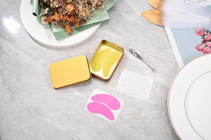 CCbeauty Reusable Under Eye Patches + Eye Cream Applicator Value Set | 100% Silicone Eye Gel Pads | Boost Hydration | Minimize Fine Lines + Wrinkles + Dark Circles | Storage Tin Included | Mango-Velvo Beauty