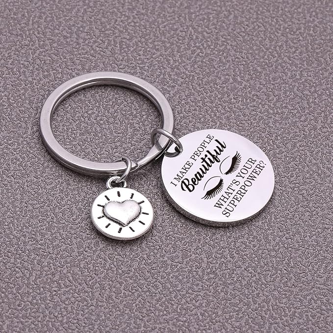 Beauty Salon Jewelry Lash Girl Gift Make Up Artist Gift Lash Girl Keychain Beautician Keychain Eye Lash Artist Gift Eyelash Keychain Beautician Appreciation Gift-Velvo Beauty