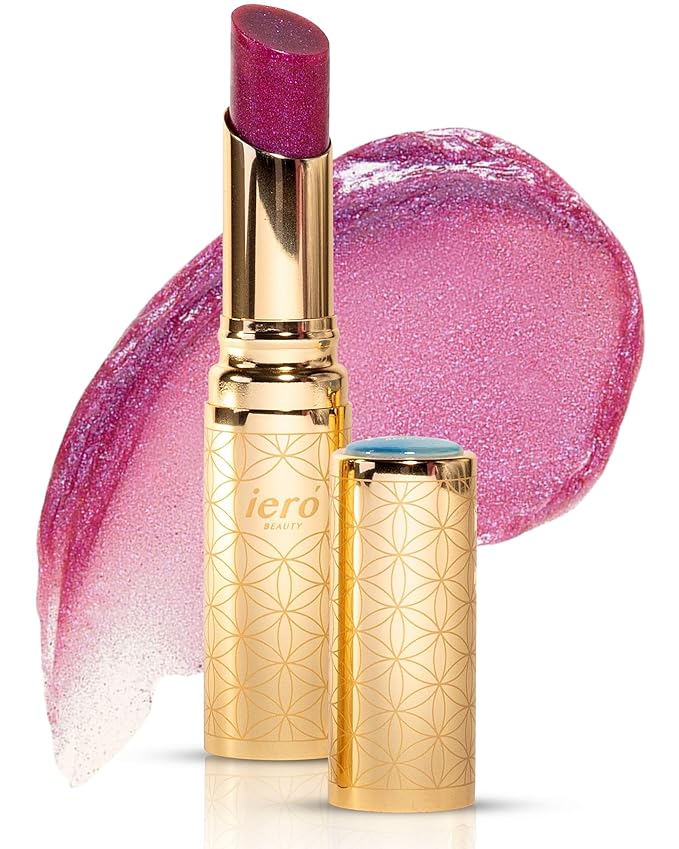 ieró Beauty Moonkissed Luminous PH Tinted Lip Balm w/Shea Butter & Vitamin E, Lip Care Moisturizer, Lip Plumper for Soft & Supple Lips, Paraben Free, Vegan, Sheer Berry w/Blue-Violet Shimmer-Velvo Beauty