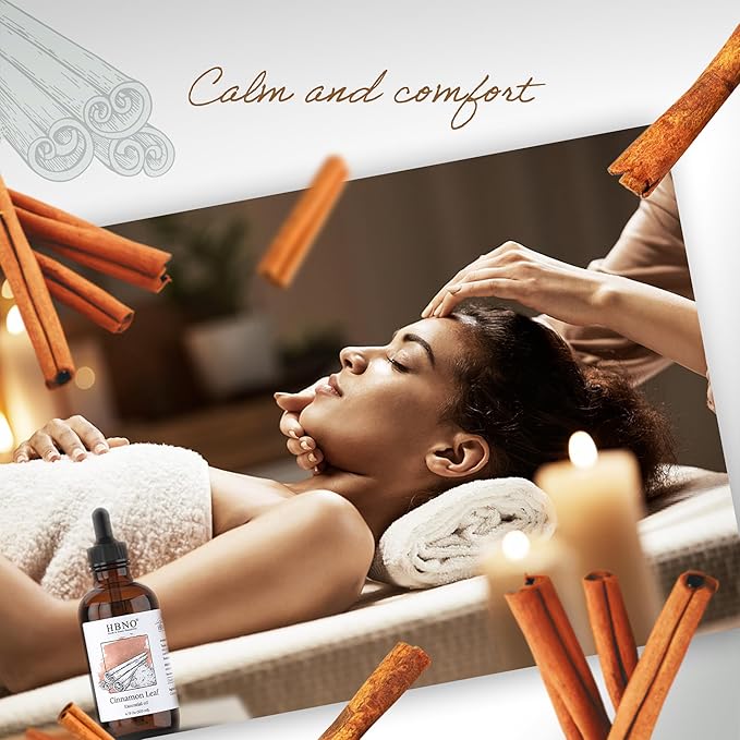 HBNO California Bottled Cinnamon Essential Oil (Leaf) 4 fl oz (120ml) - Natural Cinnamon Essential Oil for Diffuser - Perfect for Cleaning, Aromatherapy, DIY, Soap & Diffuser -Velvo Beauty