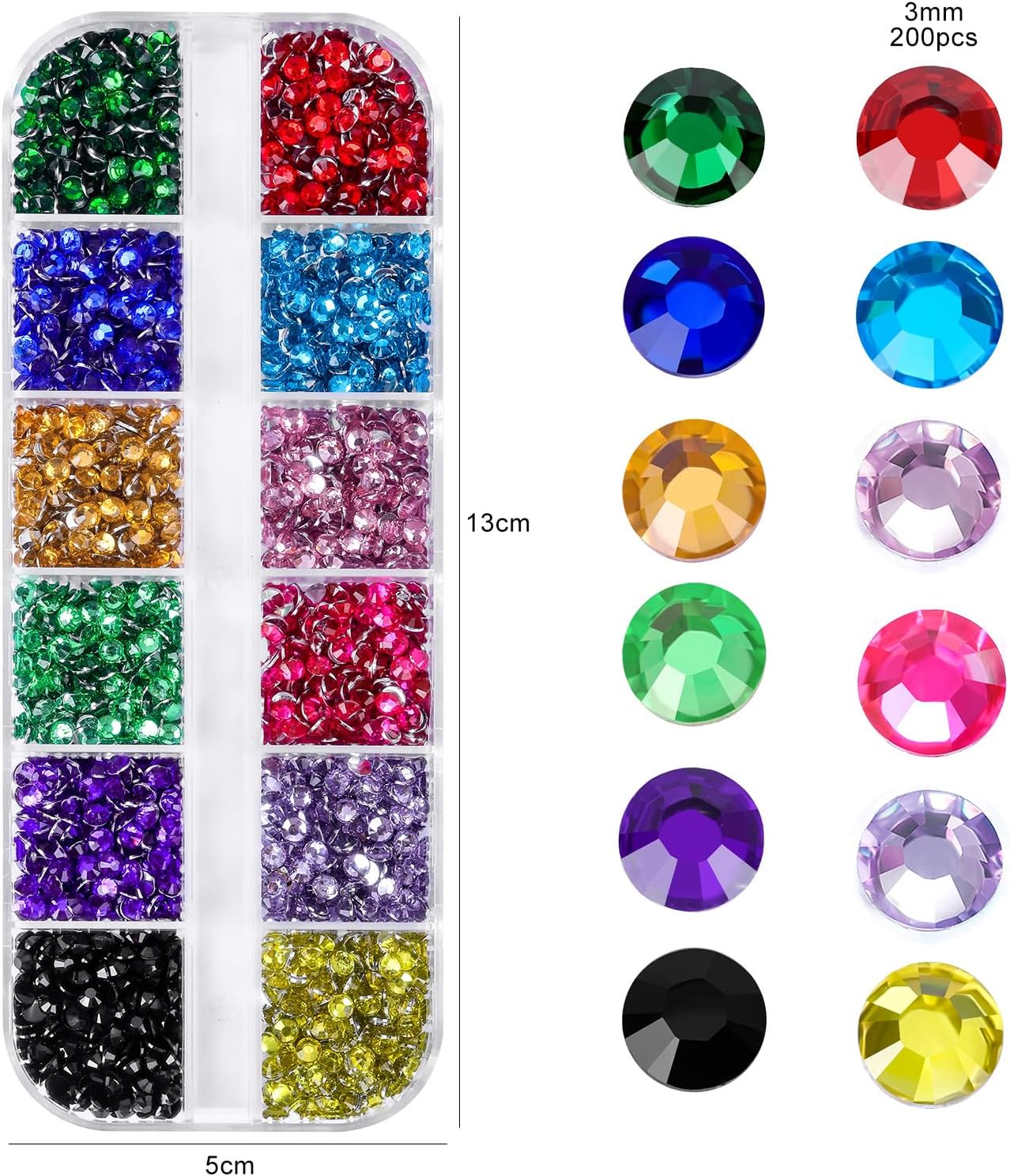 Flatback Rhinestones Half Pearls for Crafting, 1.6-4mm Colorful Rhinestones and 1.5-6mm Small Pearls for Bedazzling, Clothes and Nails Art-Velvo Beauty