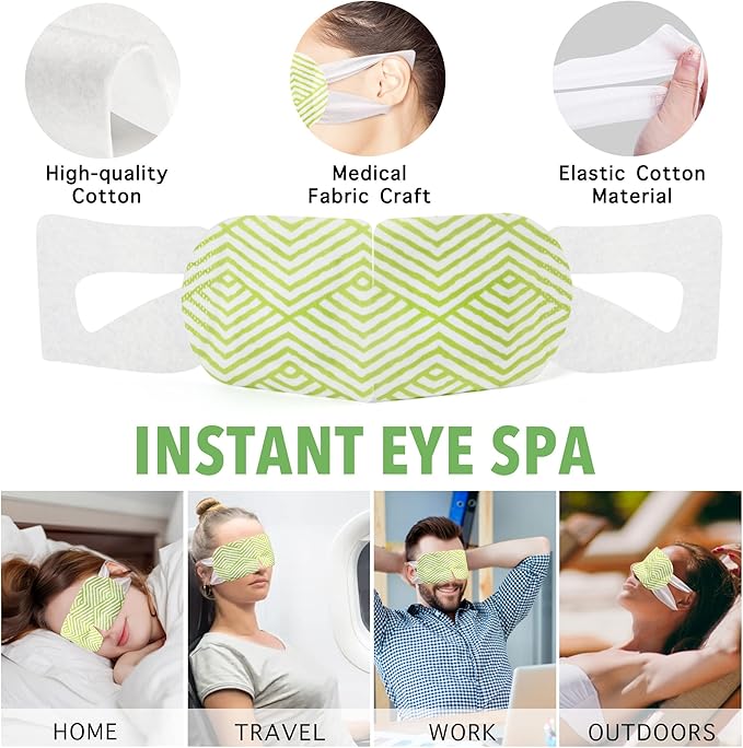 Steam Eye Masks, 20 Packs Heated Eye Mask for Dry Eyes, Puffy Eyes, Dark Circles, Disposable Moist Warm Eye Mask for Sleeping, Relief Eye Fatigue Hot Sleep Eye Mask, Unscented-Velvo Beauty