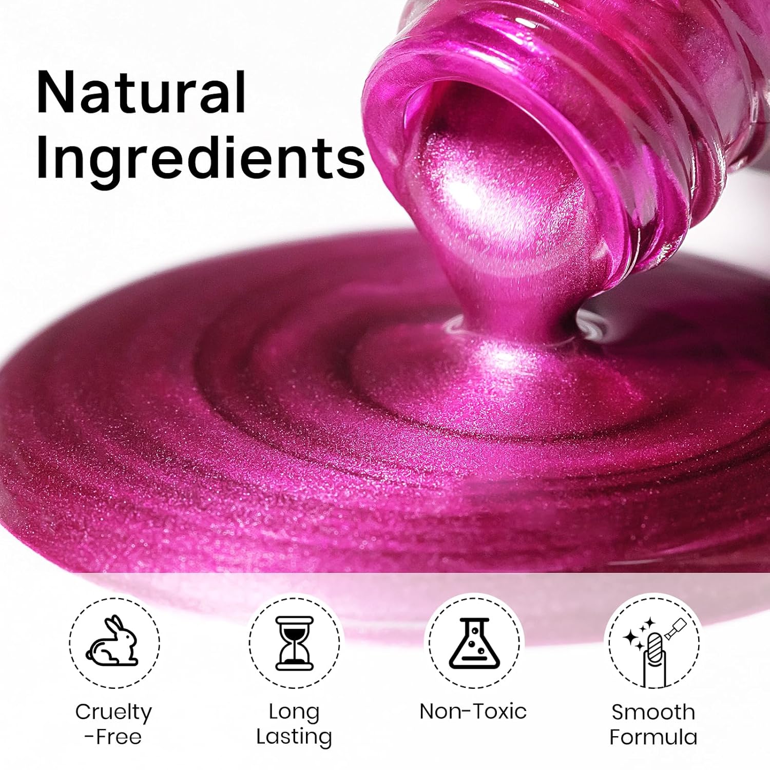 MIZHSE Rose Red Mirror Nail Polish, Quick Dry Metallic Nail Polish, Air Dry Fast Chrome Nail Lacquer Bright Color Oil-based Nail Art Manicure DIY Home-Velvo Beauty