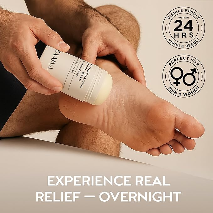ZAAINA Intensive Heel Balm Stick for Cracked Heels – Natural Foot Balm for Dry Feet, Calluses & Rough Skin – Moisturizing Heel Softener with Shea Butter, Tea Tree & Peppermint – 2.5oz Twist-Up Tube-Velvo Beauty