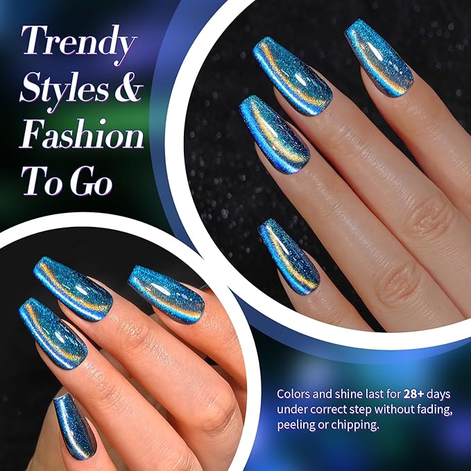 Born Pretty Cat Magnetic Gel Nail Polish 9D Polaris Holorgraphic Cat Magnetic Eye Gel Polish Glitter Gel Polish Set 6PCS-Velvo Beauty