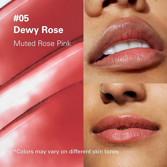 Melixir Vegan Lip Butter #05 Dewy Rose(+11 more colors), Deep Nourishing Tinted Lip Balm for Dry Lips, Bee-Free, Petrolatum-Free, Plant-Based, Hydrating for Cracked and Chapped Lips, Travel Essentials-Velvo Beauty