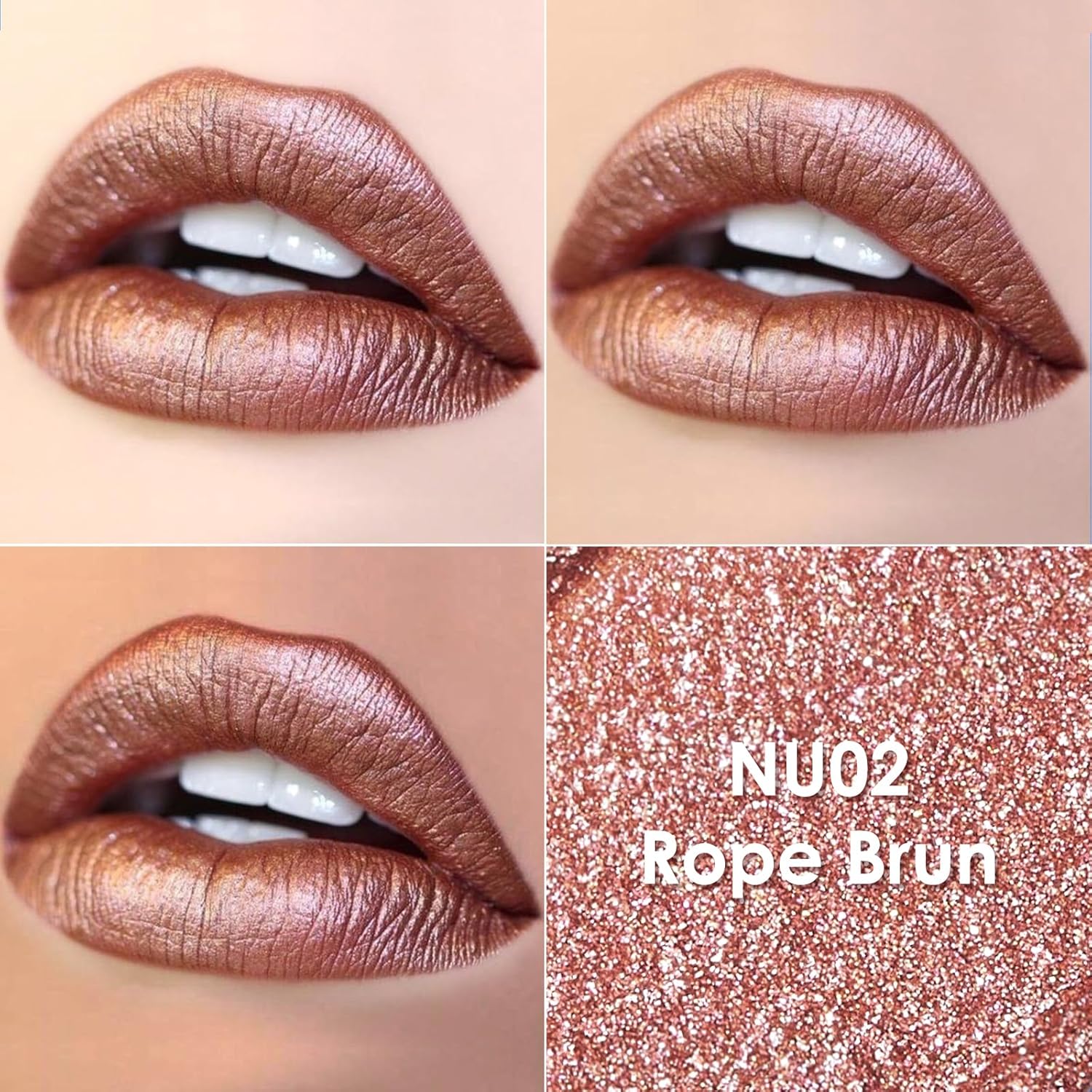 FOCALLURE Metallic Liquid Lipstick,Non Stick Cup Lip Gloss,High Impact Lip Color with Transfer-proof Wear,Long Lasting & Waterproof Lipstick Makeup for Women,Rope Brun-Velvo Beauty