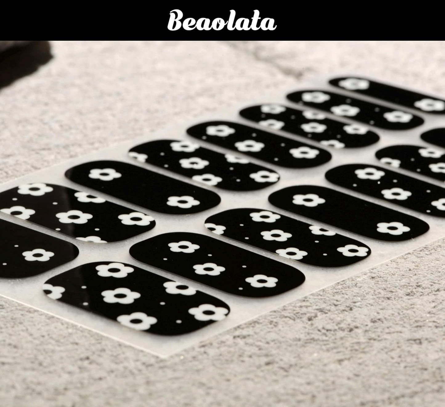 Nail Polish Strips, 32PCS Salon Quality Wraps, Long Lasting Gel Nail Stickers for Women Easy Apply& Remove (Night Black)-Velvo Beauty