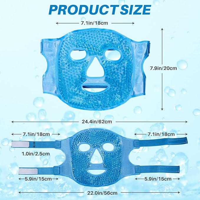 Ice Pack Cold Face Eye Masks Reduce Face Puff, Dark Circles, Reusable Cold Hot Gel Face Eye Mask, Suitable for Women Facial SPA, Ice Face Mask for Sleeping, Headaches (Blue)-Velvo Beauty