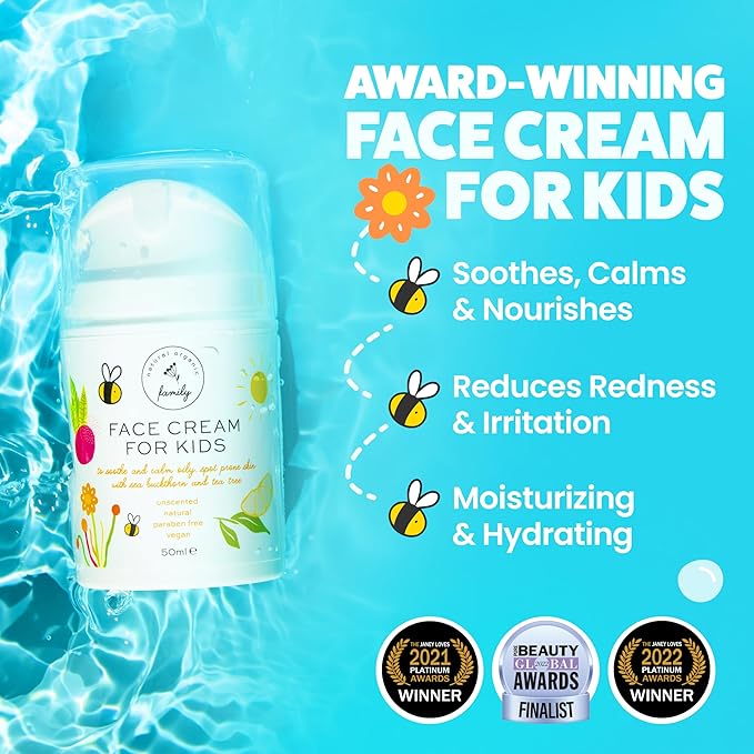 Award-Winning Kids Face Cream - Gentle & Calming Moisturizer with Natural Ingredients for Sensitive & All Skin Types - Fragrance-Free-Velvo Beauty